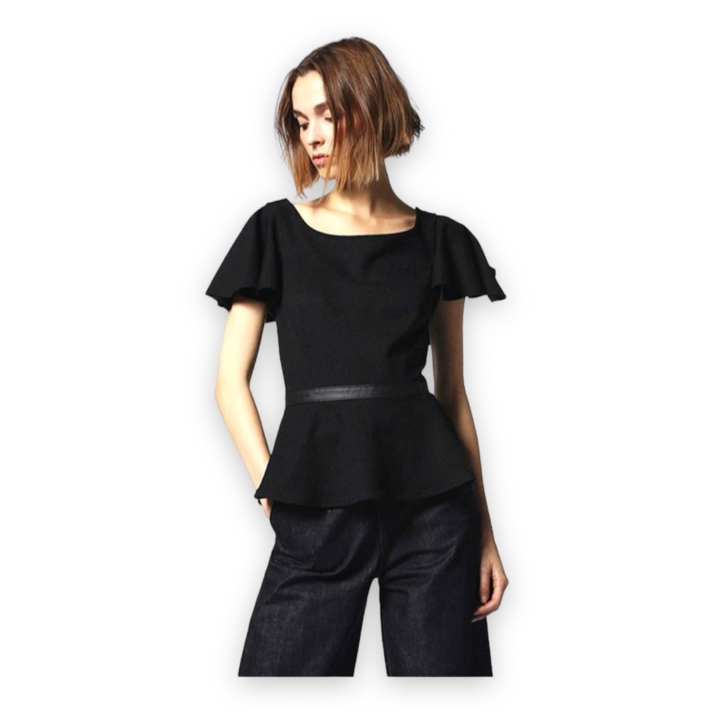 NEW Diesel T Sonai Womens Tank Top Black Ruffle Sleeves Size XS